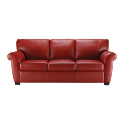 Natuzzi Editions Transitional Leather Sofa A121 - Sofas