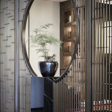 Stainless Steel Room Divider, Living Room Divider, Titanium Gold Brushed Screen