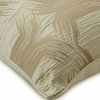 Beige Throw Pillow Cover, Trellis Jacquard 14"x14" Silk, Pearl Beige Mystery