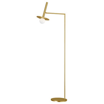 Nodes One Light Floor Lamp in Burnished Brass
