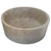 Tapered Natural Stone Vessel Sink, Sea Grass Marble