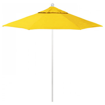 7.5' Patio Umbrella White Pole Fiberglass Ribs Push Lift Pacific Premium, Dandelion