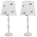 Aspen Creative Corporation - 40135-02, 2-Pack Set, 19 1/2" High Wood Table Lamp, Cream White with Metal Base - Aspen Creative is dedicated to offering a wide assortment of attractive and well-priced portable lamps, kitchen pendants, vanity wall fixtures, outdoor lighting fixtures, lamp shades, and lamp accessories. We have in-house designers that follow current trends and develop cool new products to meet those trends. Product Detail