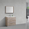 Milano 36" Modern Bathroom Vanity, Nature Wood