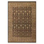 Bareens Designer Rugs - Pak Persian Tula Black/Taupe Wool Rug - 9'1'' x 12'0'' - Designed with mesmerizing intricacy and gorgeous color palette, this hand-knotted masterpiece demonstrates the beauty and electrifying thrill of Pak Persian art. These meticulously hand-knotted Pak-Persian rug is made with pure wool and features breathtaking traditional, transitional, and tribal designs in bold luxurious color pallets. Known for their intricate designs these rugs are a reproduction of Persian rugs, made in Pakistan with unique Mughal designs. Made by master weavers using the same Persian texture, design and dying technique, we wanted to produce the most significant manifestation of Persian art, life, and culture. This rug is most famous for its exceptional quality, incredible designs, patterns, and vibrant rich color. Pak-Persian rugs made with Persian weave with high knot counts, which enables the high intricacy and detail found in the patterns are also referred to as "State of art", each color adds a rich beautiful detail in the artwork of this rug. The design, color, and beautiful chromatic composition with a vibrant sheen with intricate designs, exude beauty, elegance, and quality make this rug a masterpiece of its own.