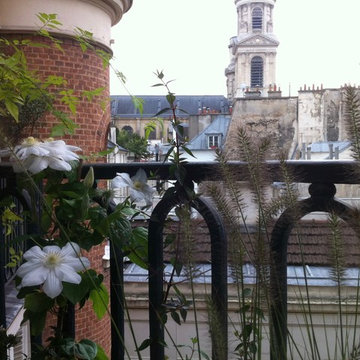 Aménagement paysager d'un mini balcon filant à Paris...