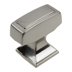 GlideRite Hardware - 1-1/8"x1/2" Rectangle Deco Cabinet Knob, Satin Nickel - Cabinet And Drawer Handle Pulls