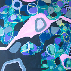 Pink Lake I by Sarah Daly - Paintings