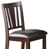 Wood Frame Dark Brown Faux Leather Counter Chairs, Set of 2
