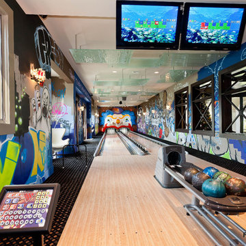 Home Bowling Alley for New York Yankee Baseball Player's Recreation Room