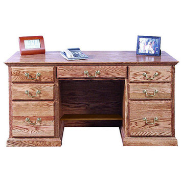 Traditional Desk, Unfinished Alder, 66w