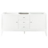 Linear 59" Double Vanity, Glossy White, Glossy White Top