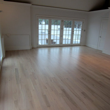 WATER MILL:  4" RED OAK INSTALLED AND PICKLED - 3 COATS BONA TRAFFIC SATIN