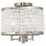 Livex Lighting - Livex Lighting 50573-91 Grammercy - 3 Light Semi-Flush Mount in Grammercy Style - Crystal strands strung in a decorative shade desigGrammercy 3 Light Se Brushed Nickel ClearUL: Suitable for damp locations Energy Star Qualified: n/a ADA Certified: n/a  *Number of Lights: 3-*Wattage:60w Candelabra Base bulb(s) *Bulb Included:No *Bulb Type:Candelabra Base *Finish Type:Brushed Nickel