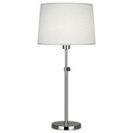 Robert Abbey - Robert Abbey S462 Koleman - One Light Table Lamp - Koleman One Light Table Lamp Polished Nickel  Oyster Linen Shade *UL Approved: YES *Energy Star Qualified: n/a  *ADA Certified: n/a  *Number of Lights: Lamp: 1-*Wattage:100w A19 Medium Base bulb(s) *Bulb Included:No *Bulb Type:A19 Medium Base *Finish Type:Polished Nickel