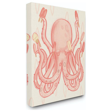 The Kids Room by Stupell Popsicle Octopus Ocean Sea Animal Pink Kids, 30 x 40
