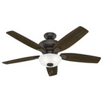 Hunter Fan Company - Hunter Fan Company 52" Kenbridge Noble Bronze Ceiling Fan With LED Light - The Kenbridge ceiling fan features a unique, more compact design that takes up less space in your rustic-style room. With an option to install with or without lights, the Kenbridge includes high-efficiency, dimmable LED bulbs so you can get the perfect ambiance in any large room in your home. This rustic ceiling fan features reversible blades powered by a three-speed WhisperWind motor to deliver ultra-powerful air movement with whisper-quiet performance.