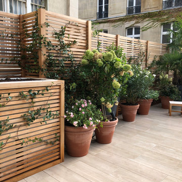 Aménagement d'une grande terrasse de 100m2 à Saint Germain des Près