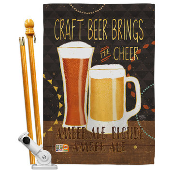 Craft Beer Brings Cheer Happy Hour & Drinks Beverages House Flag Set