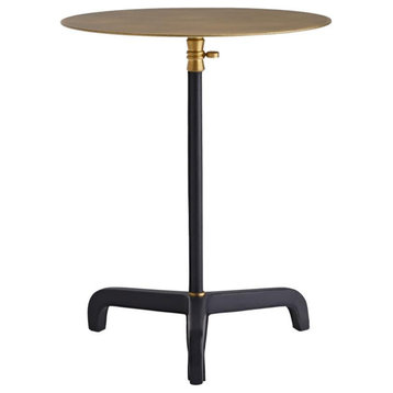 Addison Accent Table, Brushed Brass, Leather, 16"W (DC2017 3JRUU)
