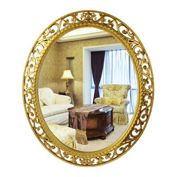 Golden Carved Bathroom Mirrors - Bathroom Mirrors