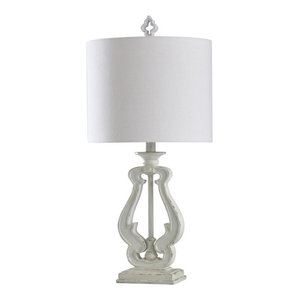 rustic distressed cream table lamp