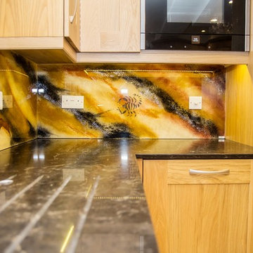 "THE CAVEMAN" bespoke kitchen splashback by designer Juliet Eve