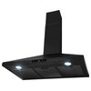 AKDY 36" Black Painted Stainless Steel Wall Mount Range Hood with Touch Panel
