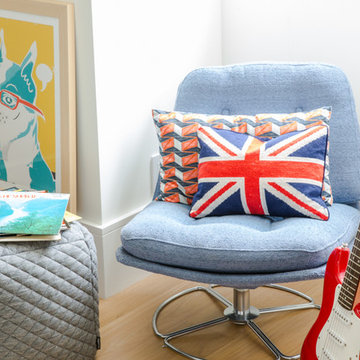 Vintage boy's bedroom with an industrial flare