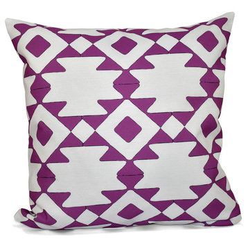 Geometric Decorative Pillow, Radiant Orchid, 16"x16"