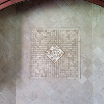 Custom Travertine Tile Backsplash
