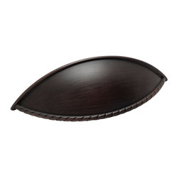 Cosmas - Cosmas 9237ORB Oil Rubbed Bronze Cabinet Rope Edge Bin Cup Pull, Set of 5 - Cabinet And Drawer Handle Pulls