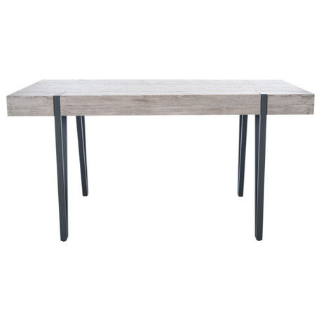 Larzo Dining Table Grey Oak / Black Legs