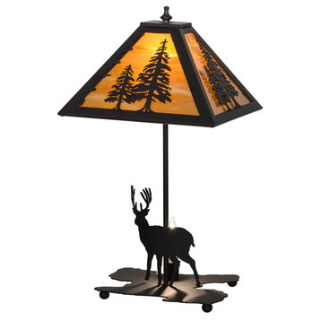 21H Lone Deer W/Lighted Base Table Lamp