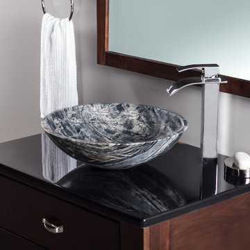 Novatto Lunar Marble Vessel Sink with Novatto ECLIPSE Faucet