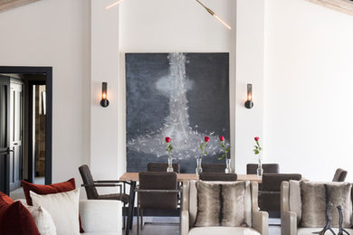 Example of a trendy dining room design in Denver