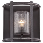 Designers Fountain - Designers Fountain 87501-APW Palencia - One Light Wall Sconce - Shade Included: TRUE  Warranty: 1 YearPalencia One Light Wall Sconce Artisan Pardo Wash Clear Seedy Glass *UL Approved: YES *Energy Star Qualified: n/a  *ADA Certified: n/a  *Number of Lights: Lamp: 1-*Wattage:100w Medium Base bulb(s) *Bulb Included:No *Bulb Type:Medium Base *Finish Type:Artisan Pardo Wash