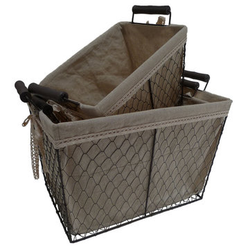 Marcella Rectangular Set of 3 Lined Wire Basket