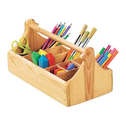 Sturdy Wooden Crayon Caddy With 8 Compartments - Toy Organizers