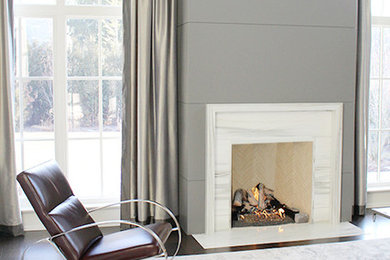Inspiration for a transitional family room remodel in Toronto