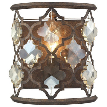 Armand 1 Light Wall Sconce, Weathered Bronze