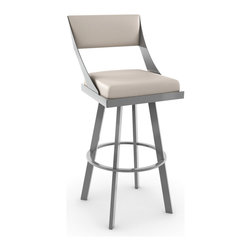 Fame Modern Swivel Bar Stool with Back by Amisco - Bar Stools And Counter Stools