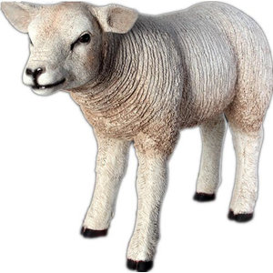 Life Size Lamb Lying Down Farmhouse Garden Statues And Yard Art By Queens Of Christmas