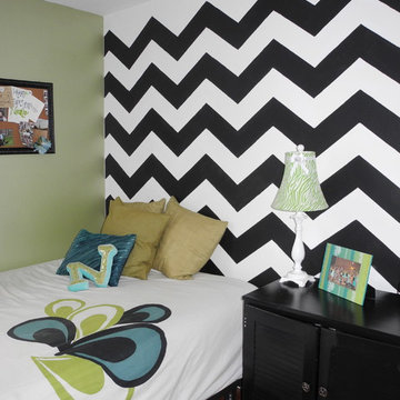 Chevron Stenciled Teen Room