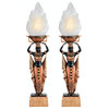 Egyptian Torch Offering Lamps, Set of 2