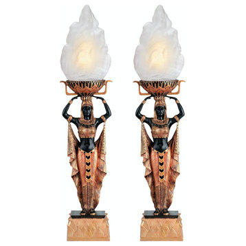Egyptian Torch Offering Lamps, Set of 2