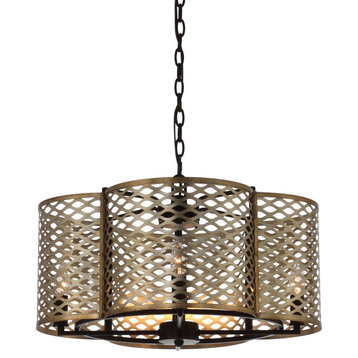 4-light Modern Chandelier with Iron Lampshade