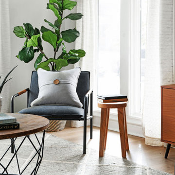 Lounge Chair and Fiddle Leaf Fig in Corner