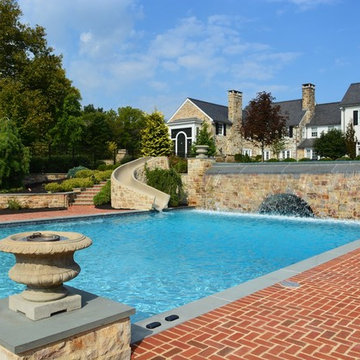 Infinity edge pool with underground grotto