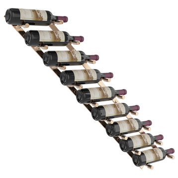 Vino Pins Flex 45 (wall mounted metal wine rack), Golden Bronze, 9 Bottlles